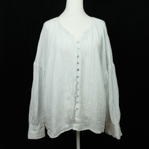 Massimo dutti linen blouse top. Size L - Picture 1 of 6
